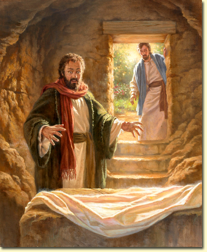 Znalezione obrazy dla zapytania uczniowie Piotr i Jan u grobu Pana obrazy